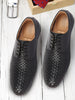 Men Black Knit Design Formal/Office Lace Up Shoes