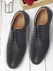 Men Navy Blue Knit Design Formal/Office Lace Up Shoes