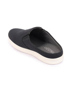 Shop Men Black Casual Back Open Canvas Stylish Slip On Shoes Online.