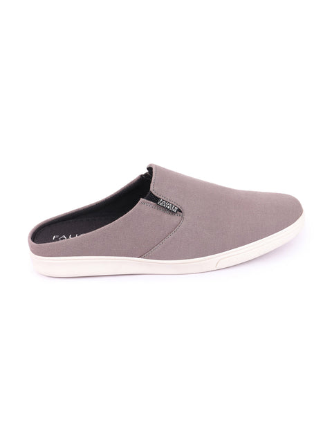 Shop Men Grey Casual Back Open Canvas Stylish Slip On Shoes Online.