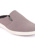Shop Men Grey Casual Back Open Canvas Stylish Slip On Shoes Online.