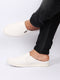 Men White Casual Back Open Canvas Stylish Slip On Shoes