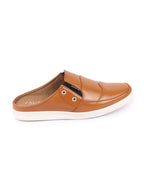 Shop Men Beige Casual Back Open Classic Slip On Shoes Online.