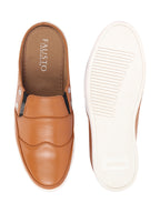 Shop Men Beige Casual Back Open Classic Slip On Shoes Online.