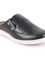 Shop Men Blue Casual Back Open Classic Slip On Shoes Online.