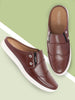 Men Brown Casual Back Open Classic Slip On Shoes