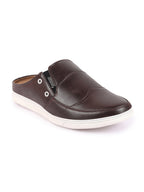 Shop Men Coffee Casual Back Open Classic Slip On Shoes Online.