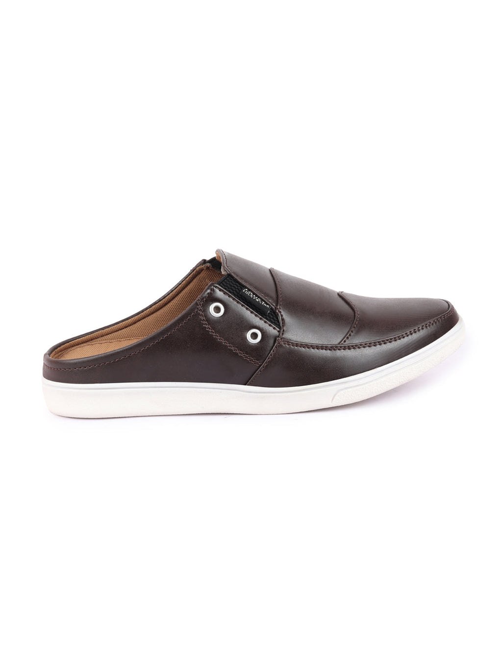 Shop Men Coffee Casual Back Open Classic Slip On Shoes Online.