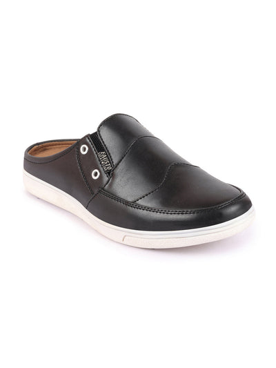 Shop Men Grey Casual Back Open Classic Slip On Shoes Online.