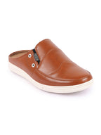 Shop Men Tan Casual Back Open Classic Slip On Shoes Online.
