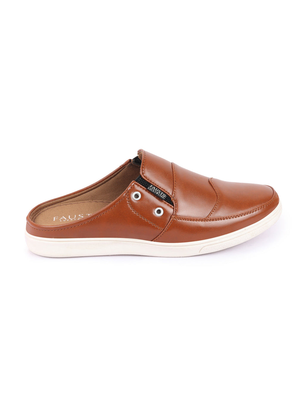 Shop Men Tan Casual Back Open Classic Slip On Shoes Online.