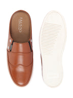 Shop Men Tan Casual Back Open Classic Slip On Shoes Online.