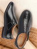 Men Black Casual Cap Toe Hand Stitched Sandal Style Slip On Shoes
