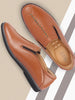 Men Tan Casual Cap Toe Hand Stitched Slip On Shoes