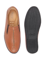 Shop Men Tan Casual Cap Toe Hand Stitched Slip On Shoes Online.