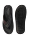 Men Black Stitched Design Indoor Outdoor Thong Slipper Sandals