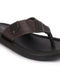 Men Black Stitched Design Indoor Outdoor Thong Slipper Sandals