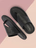 Men Black Casual Outfit Indoor Outdoor All Day Long Comfort Slip On Thong Slippers