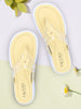 Women Yellow Casual Party Beach Fashion Stylish Floral Design Thong Flats Wedges Slipper