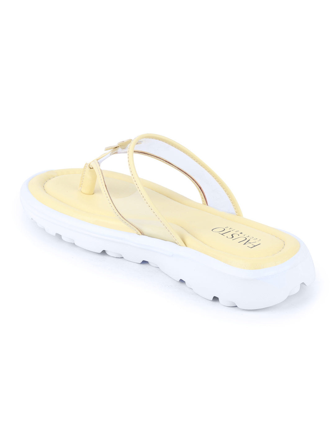Shop Women Yellow Casual Party Beach Fashion Stylish Floral Design Thong Flats Wedges Slipper Online.