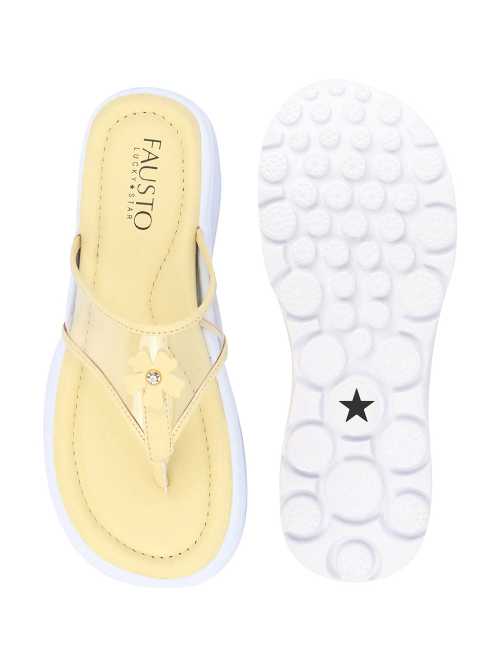 Shop Women Yellow Casual Party Beach Fashion Stylish Floral Design Thong Flats Wedges Slipper Online.