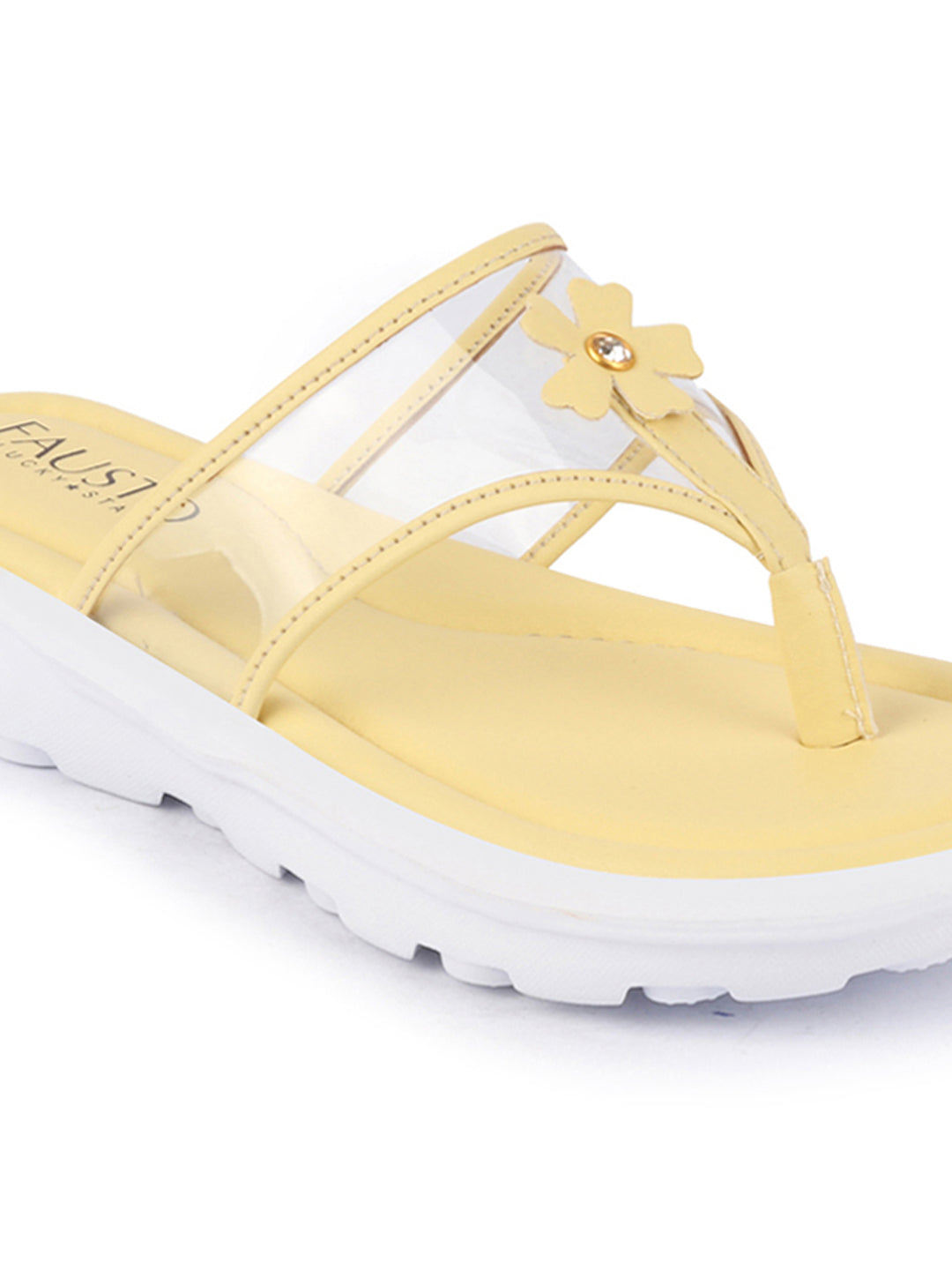 Shop Women Yellow Casual Party Beach Fashion Stylish Floral Design Thong Flats Wedges Slipper Online.