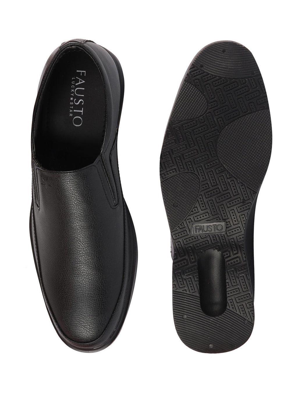 Shop Men Black Formal Outdoor Office Slip On Shoes Online.