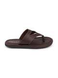 Men Brown Textured Design Outdoor Thong Slipper Sandals