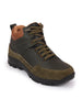 Men Olive Ankle Top Suede Leather Lace Up Trekking and Hiking Boots