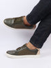 Men Olive Green Outdoor Classic Lace Up Sneakers Shoes