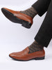 Men Tan Textured Print All Day Comfort Formal Party Penny Loafer Slip-On Shoes