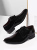 Men Black Formal Patent Leather Lace-Up Derby Shoes