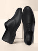 Men Black Formal Leather Lace-Up Derby Shoes