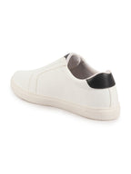 Shop Women White Elastic Closure Stitched Comfort Slip On Sneaker Shoes Online.