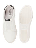 Shop Women White Elastic Closure Stitched Comfort Slip On Sneaker Shoes Online.