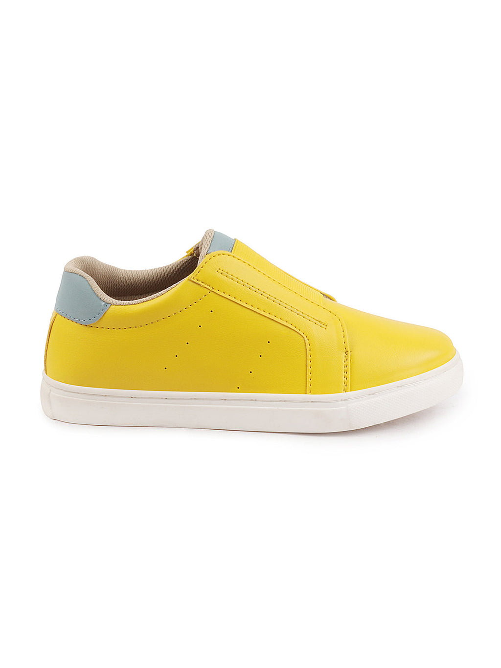 Shop Women Yellow Elastic Closure Stitched Comfort Slip On Sneaker Shoes Online.