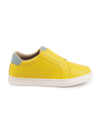 Shop Women Yellow Elastic Closure Stitched Comfort Slip On Sneaker Shoes Online.