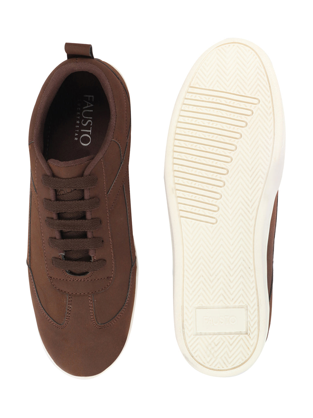 Shop Men Brown Trendy Fashion Classic Super Light Speedy Runs Anti Skid Lace Up Sneakers Shoes Online.