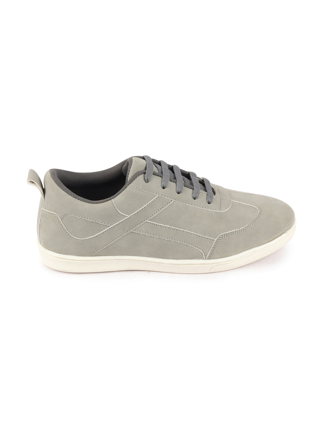 Shop Men Grey Trendy Fashion Classic Super Light Speedy Runs Anti Skid Lace Up Sneakers Shoes Online.
