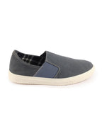 Shop Men Grey Colorblocked Denim/Canvas Slip On Casual Loafer Shoes Online.