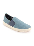 Shop Men Sky Blue Colorblocked Denim/Canvas Slip On Casual Loafer Shoes Online.