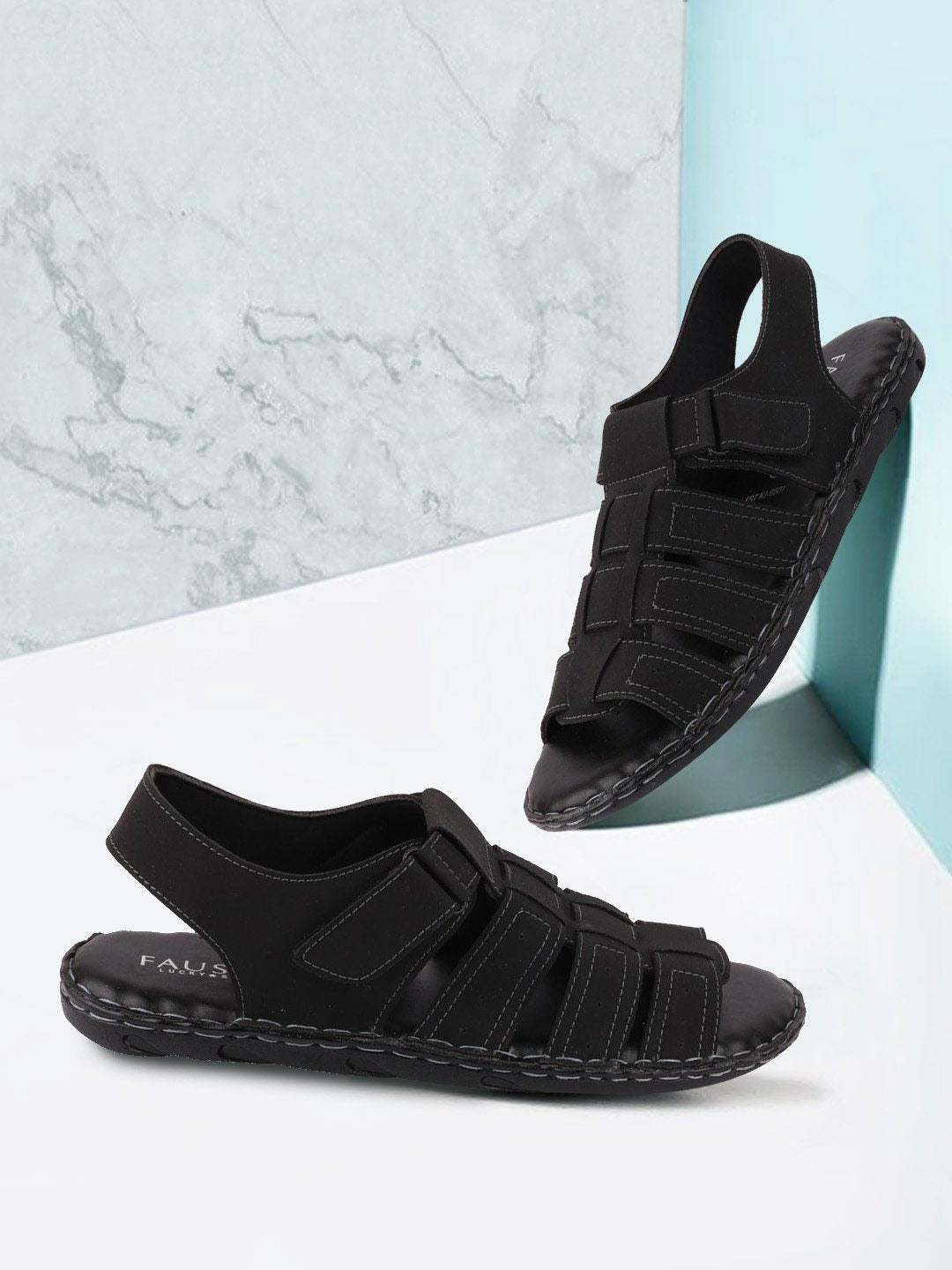 Womens black fisherman sandals store