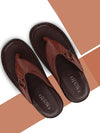 Men Tan Casual Leather Slip-On Outdoor Slippers