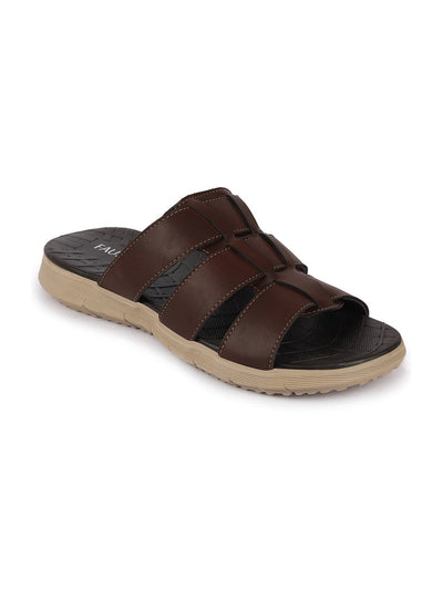 Shop Men Tan Formal Dress Slip On Slippers Online.