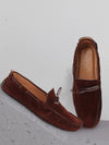 Men Brown Casual Suede Slip-On Loafers