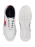 Men White Sporty Lace Up Chunky Sneakers