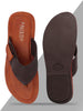 Men Brown Slip On Indoor & Outdoor Slippers With Buckle Strap