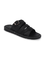 Shop Men Black Slip On TPR Sole Side Stitch Outdoor & Indoor Slippers Online.