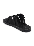 Shop Men Black Slip On TPR Sole Side Stitch Outdoor & Indoor Slippers Online.