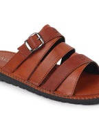 Shop Men Tan Slip On TPR Sole Side Stitch Outdoor & Indoor Slippers Online.